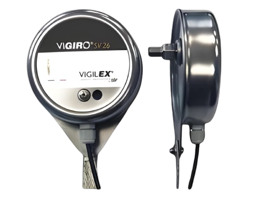 The INTEGRATED INDUCTIVE DETECTOR, detecting 6 to 6000 pulses per minute at up to 500 rpm. It features preset under speed settings and autonomous operation for easy setup, along with secure installation using an M12 mounting bolt and anti-rotation flexible strap.