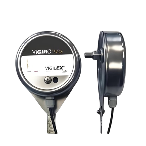 The INTEGRATED INDUCTIVE DETECTOR, detecting 6 to 6000 pulses per minute at up to 500 rpm. It features preset under speed settings and autonomous operation for easy setup, along with secure installation using an M12 mounting bolt and anti-rotation flexible strap.