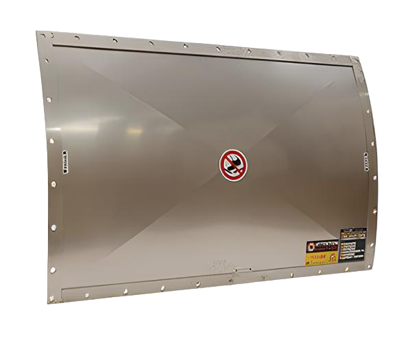 VIGILEX VL-R  1000×2000 is a custom-curved explosion vent panel designed to meet client requirements, providing low-pressure protection (up to 50% burst pressure) with high mechanical strength, a built-in flange, and effective dust-sealing through a broad gasket.VIGILEX VL-R   FLAT, CURVED EXPLOSION VENT PANEL  VIGILEX VL-R, customized to fit specific requirements, offers high mechanical durability and ideal dust protection. Checked for proper burst pressure, it ensures safety standards are met, with a standard burst pressure of 0.1 bar (max. 0.5 bar) at 22º C.  Utilized in industries such as:  Chemical processing;  Food processing; Pharmaceuticals; Woodworking and sawmills; Metalworking; Oil and gas; Mining; Power generation.