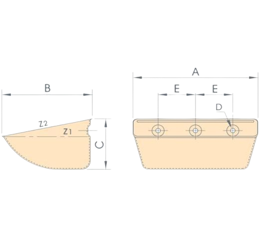 PATENTED SHAPE OF BUCKET: The buckets do not have sharp corners or bends; there is no sticking of products, which contributes to high-quality processing of bulk products.  INCREASING OF ELEVATOR PRODUCTIVITY: Thanks to improved processing performance of bulk products, the metal capacity of the elevator is reduced by 30%, which decreases the load on the drive system.  HIGH WEAR RESISTANCE: The long service life of the buckets allows enterprises to save money on replacing buckets during production activities.